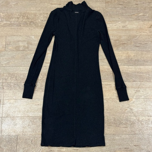 Prana Foundations Ribbed Long Sleeve Zip Front Black Dress Size XS - Picture 8 of 9